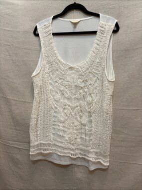 Adiva Cream Crochet Overlay Tank